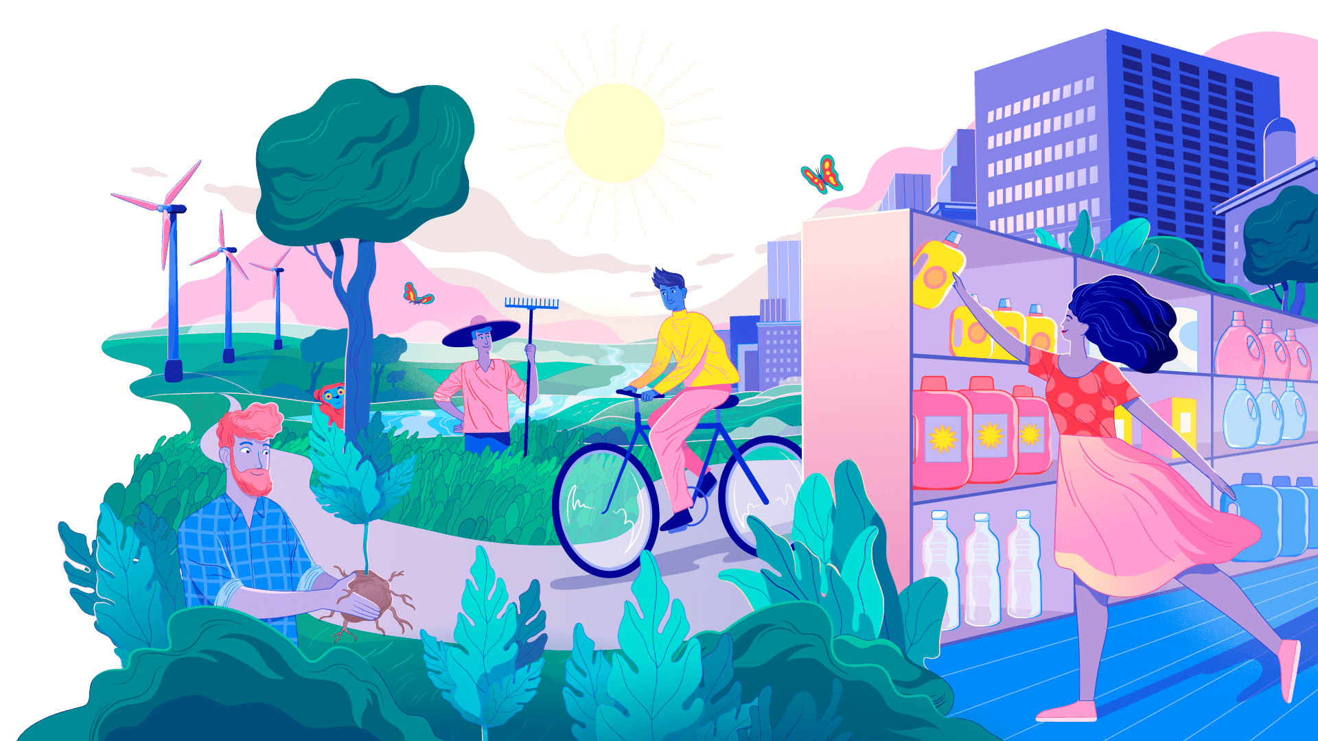 Minh họa về hành động bền vững